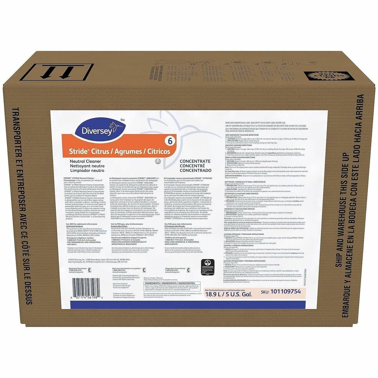 Diversey Cleaner Citrus Neut 5Gal