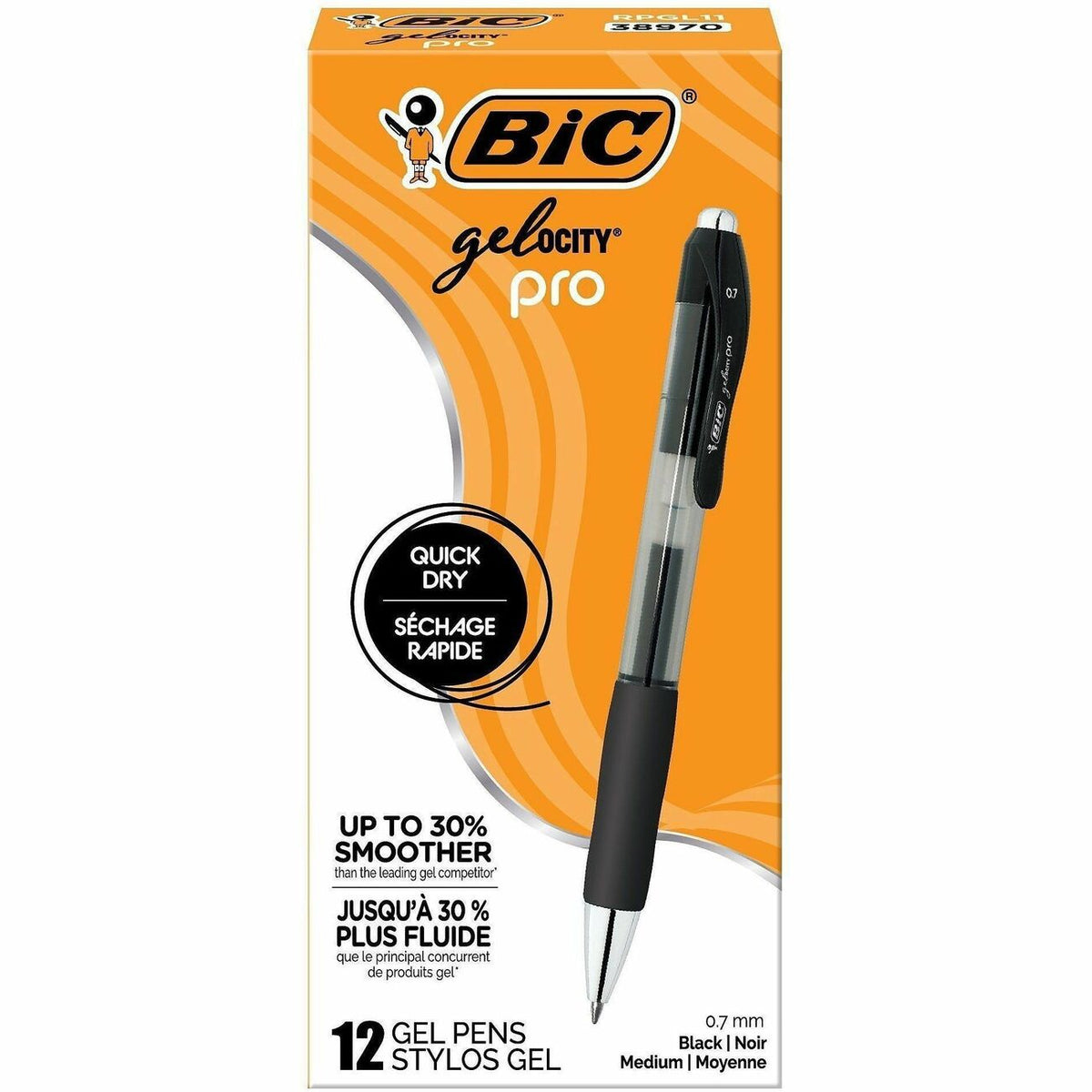 BIC Pen Gel Med 7Mm Bk 1 Dz