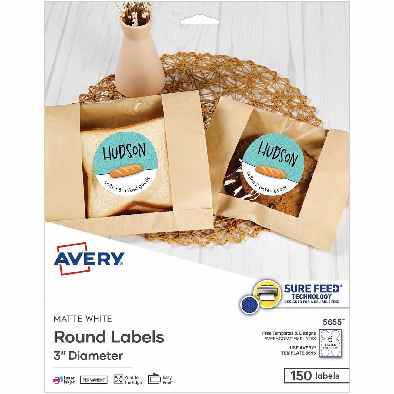 Avery Labels Round 3In 150Ct