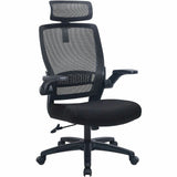 Lorell Lanser Mesh-Back Chair with Flip-Up Arms