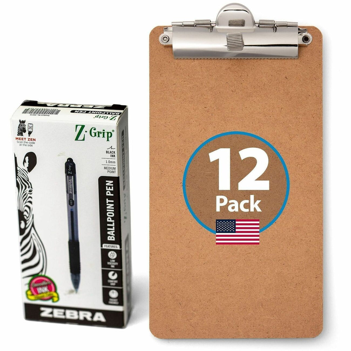 Officemate Memo/Receipt-Sized Clipboards with Zebra Pens