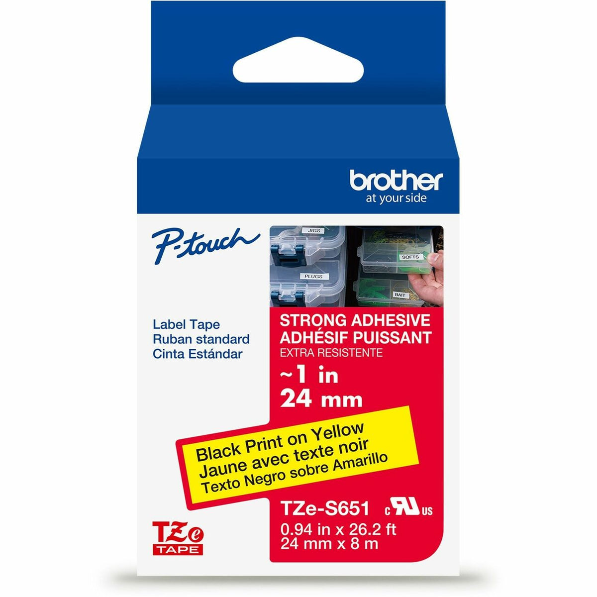 Brother Tape Indust 1-Bk/Yw