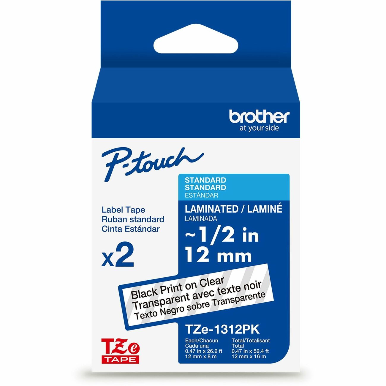 Brother Crtdg Tape Black On Clear 2