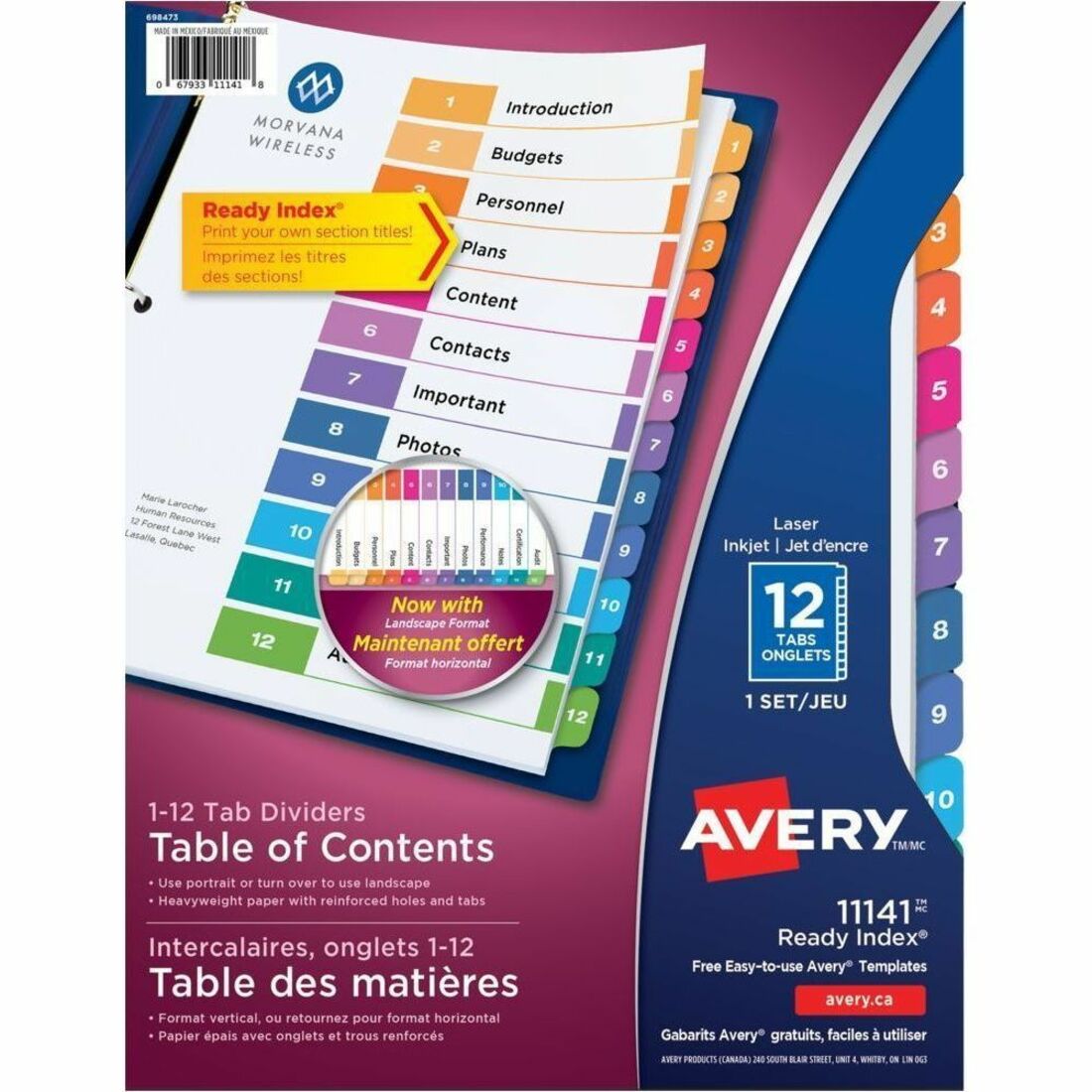Avery Dividers Index Ready 1-12