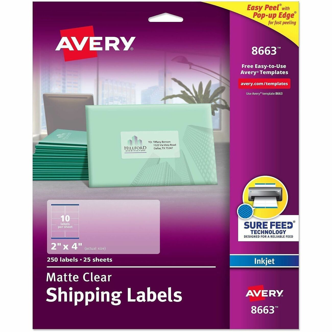 Avery Label Ezpeel Inkjt 2X4 Clr