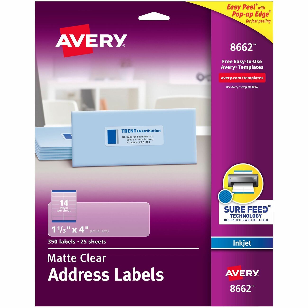 Avery Label Ezpeel Inkjt 1.5X4 Cl