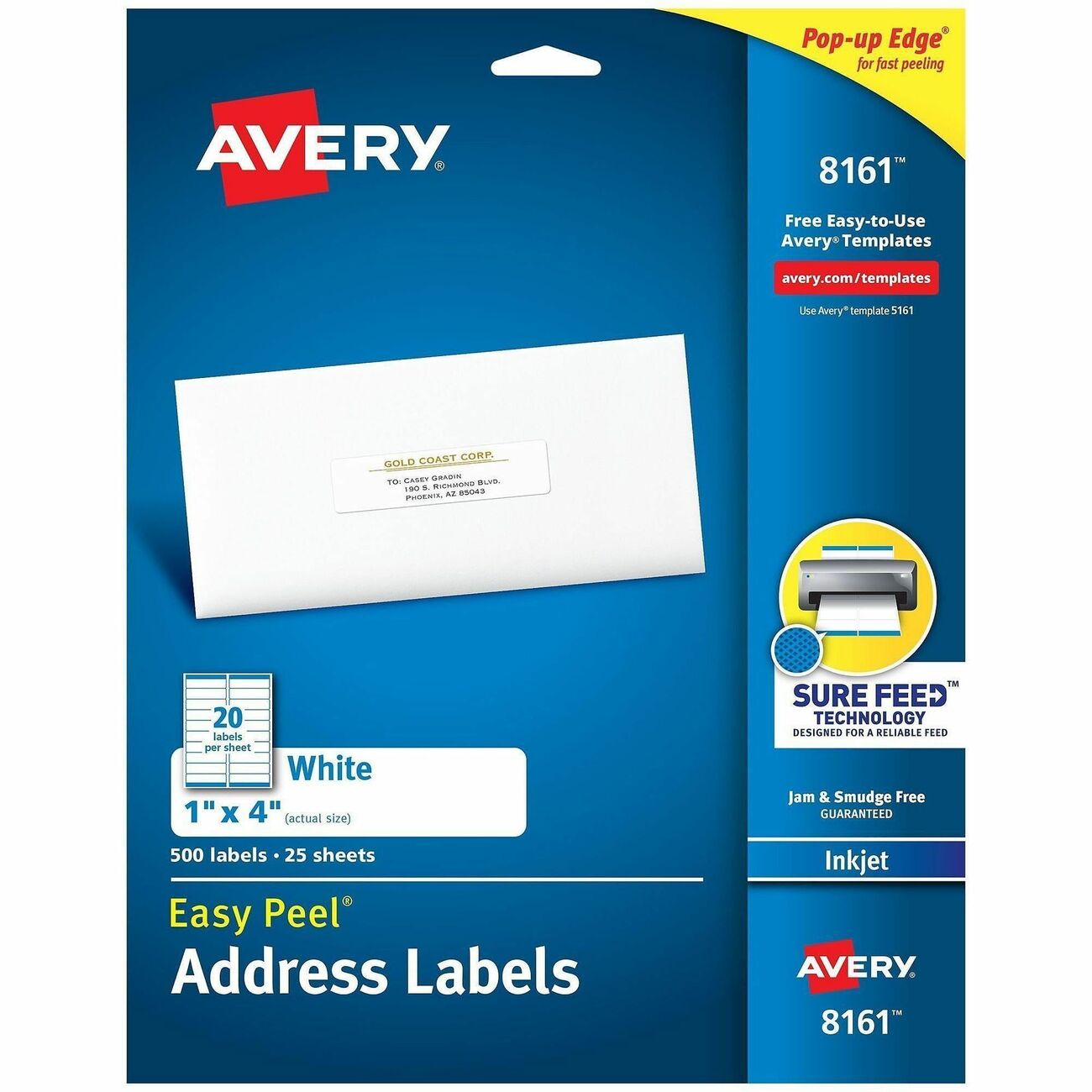 Avery Label Ezpeel Inkjt 1X4 We