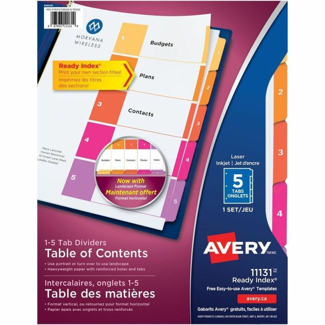Avery Dividers Index Ready 1-5