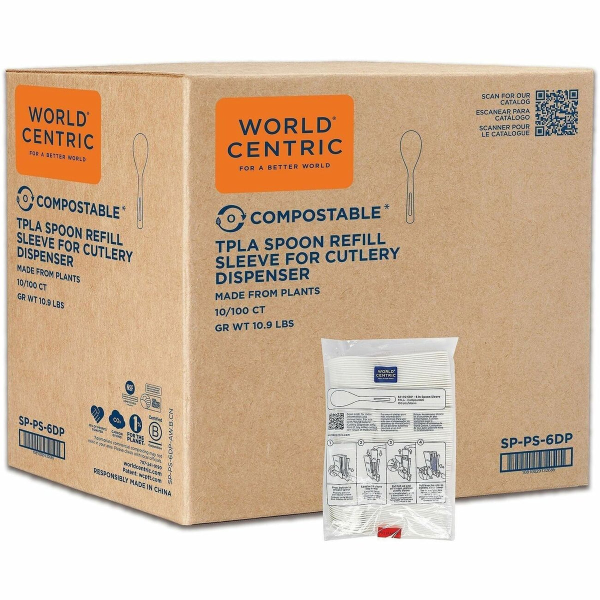 World Centric Compostable White Utensil Refill Sleeve