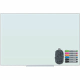 U Brands Floating Frosted-Glass Dry-Erase Board