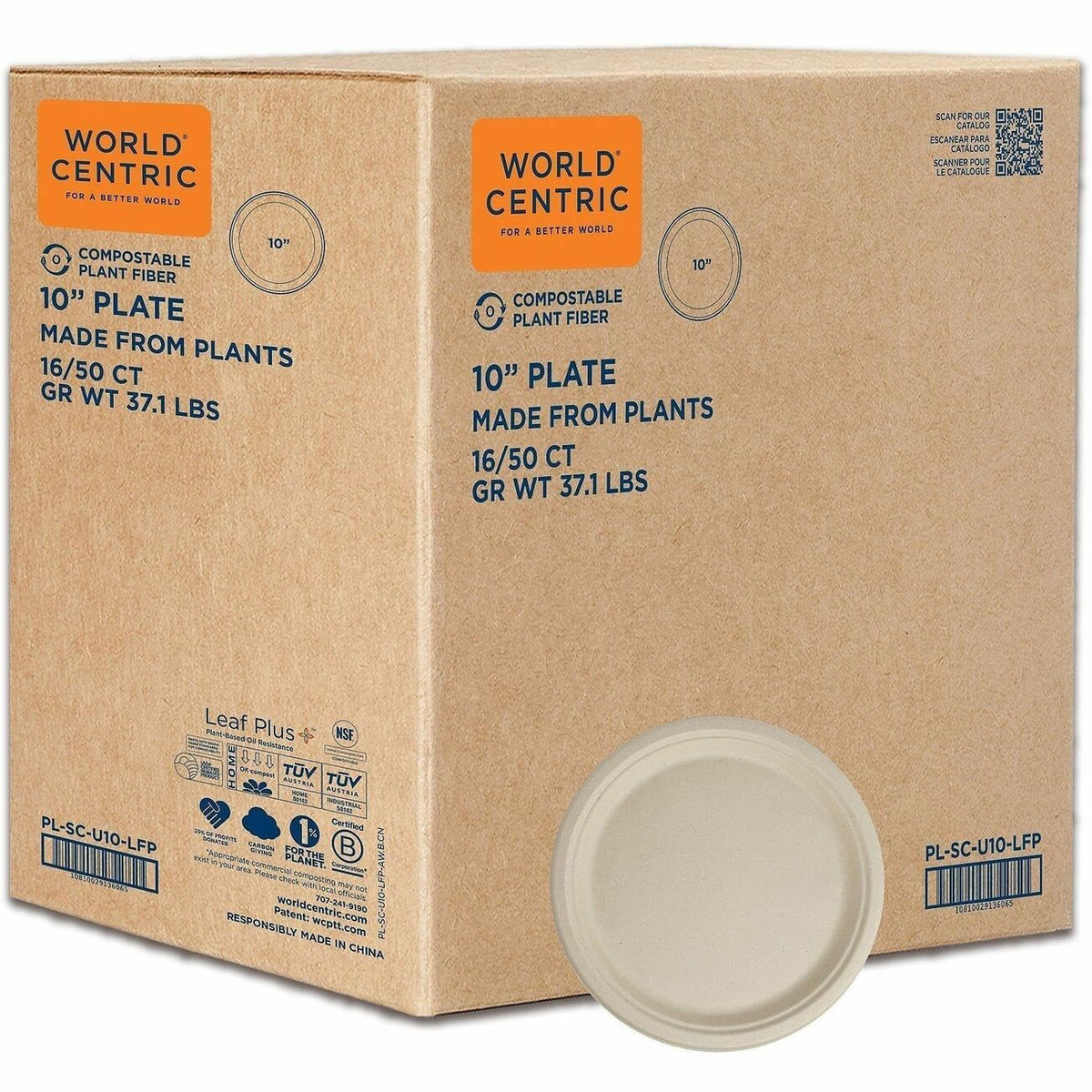 World Centric Compostable Fiber Plate