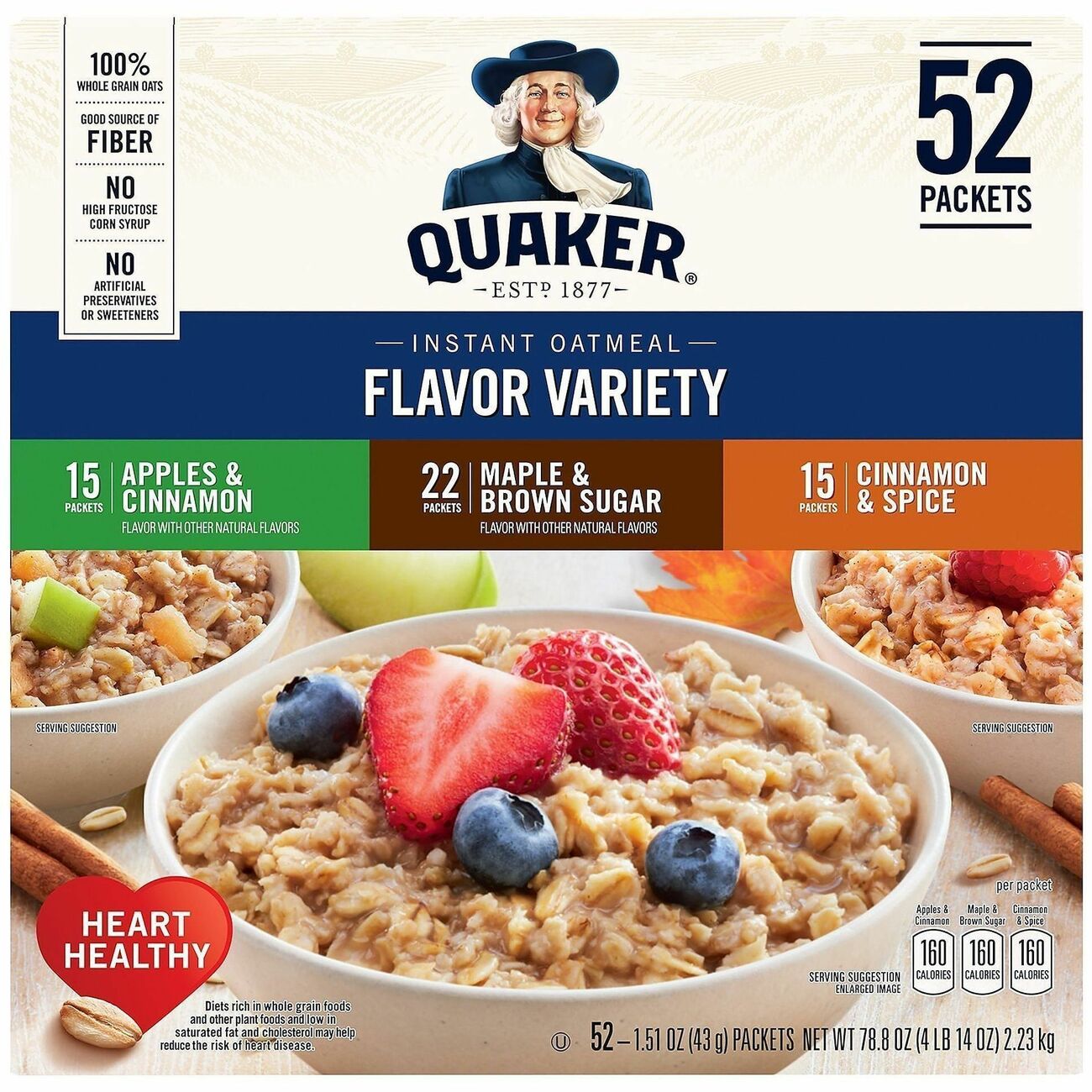 Food Qukr Oatmeal Vry 52Ct