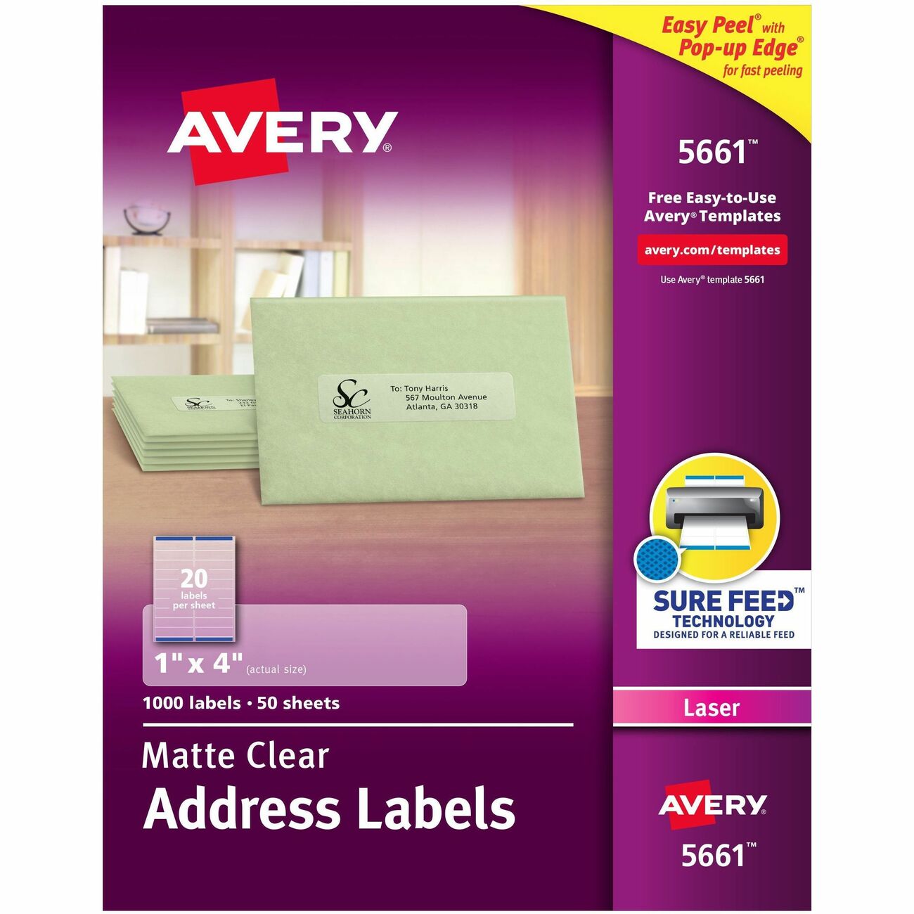 Avery Label Ezpeel Laser 1X4 Cl