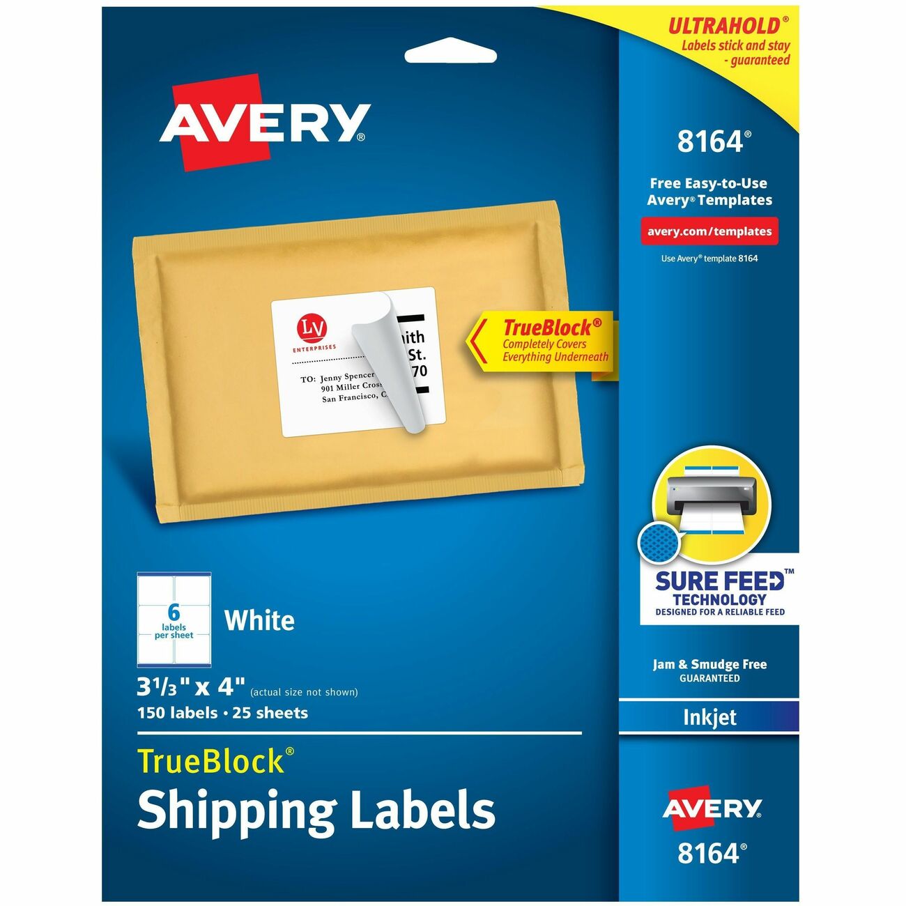 Avery Label Inkjt Shpng 3.5X4 150