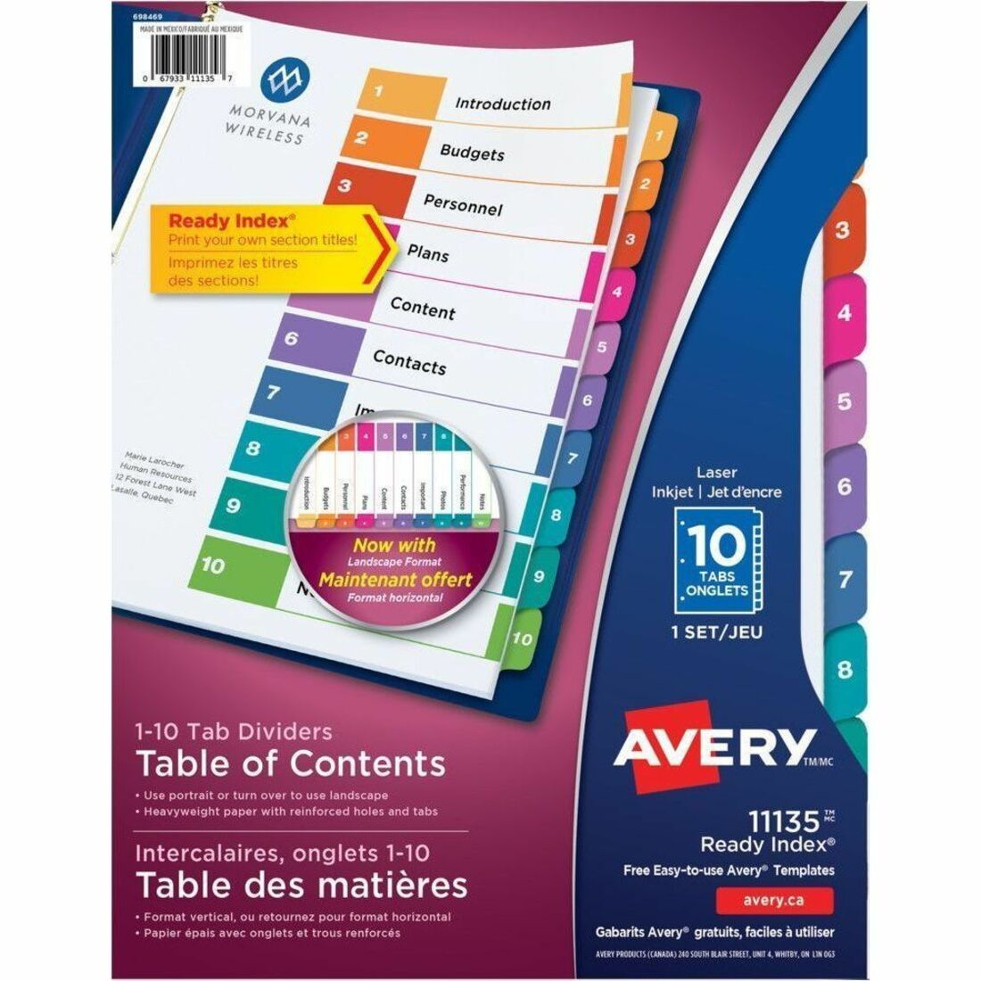 Avery Dividers Index Ready 1-10
