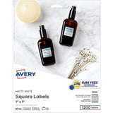 Avery Matte White Square Labels