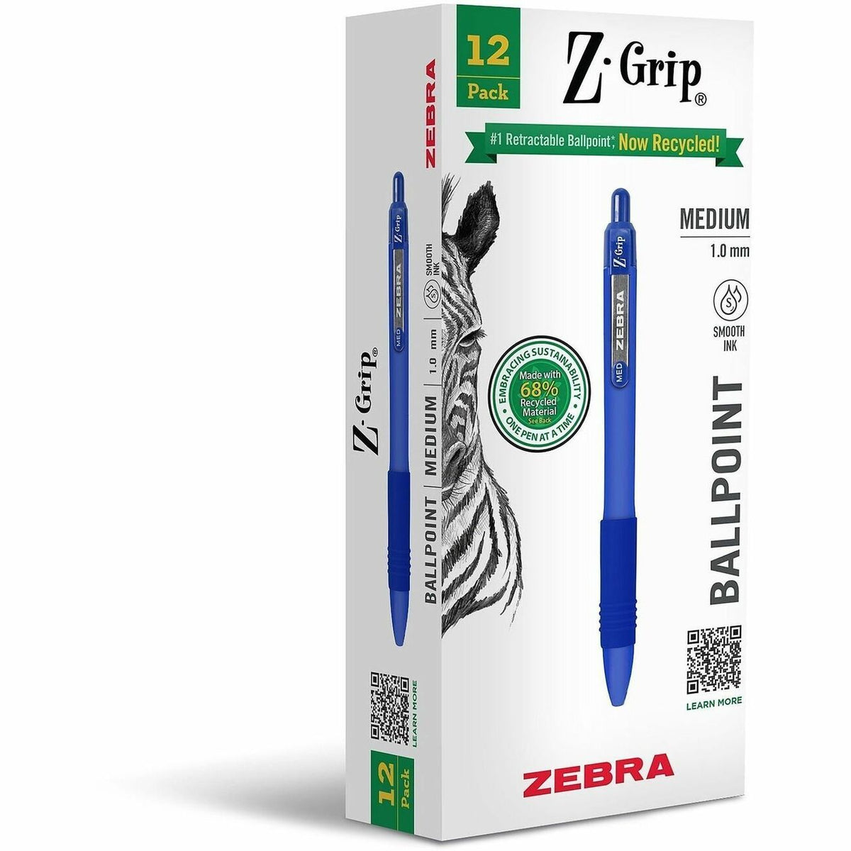 Zebra Pen Z-Grip Recycled Retractable Ballpoint Pens