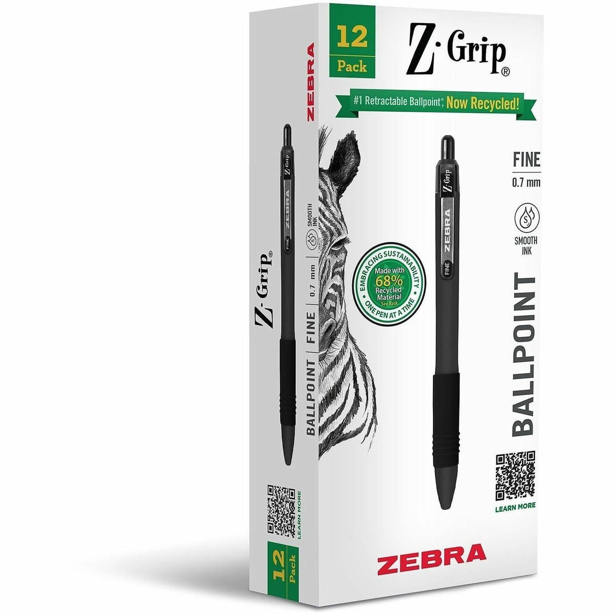 Zebra Pen Z-Grip Recycled Retractable Ballpoint Pens