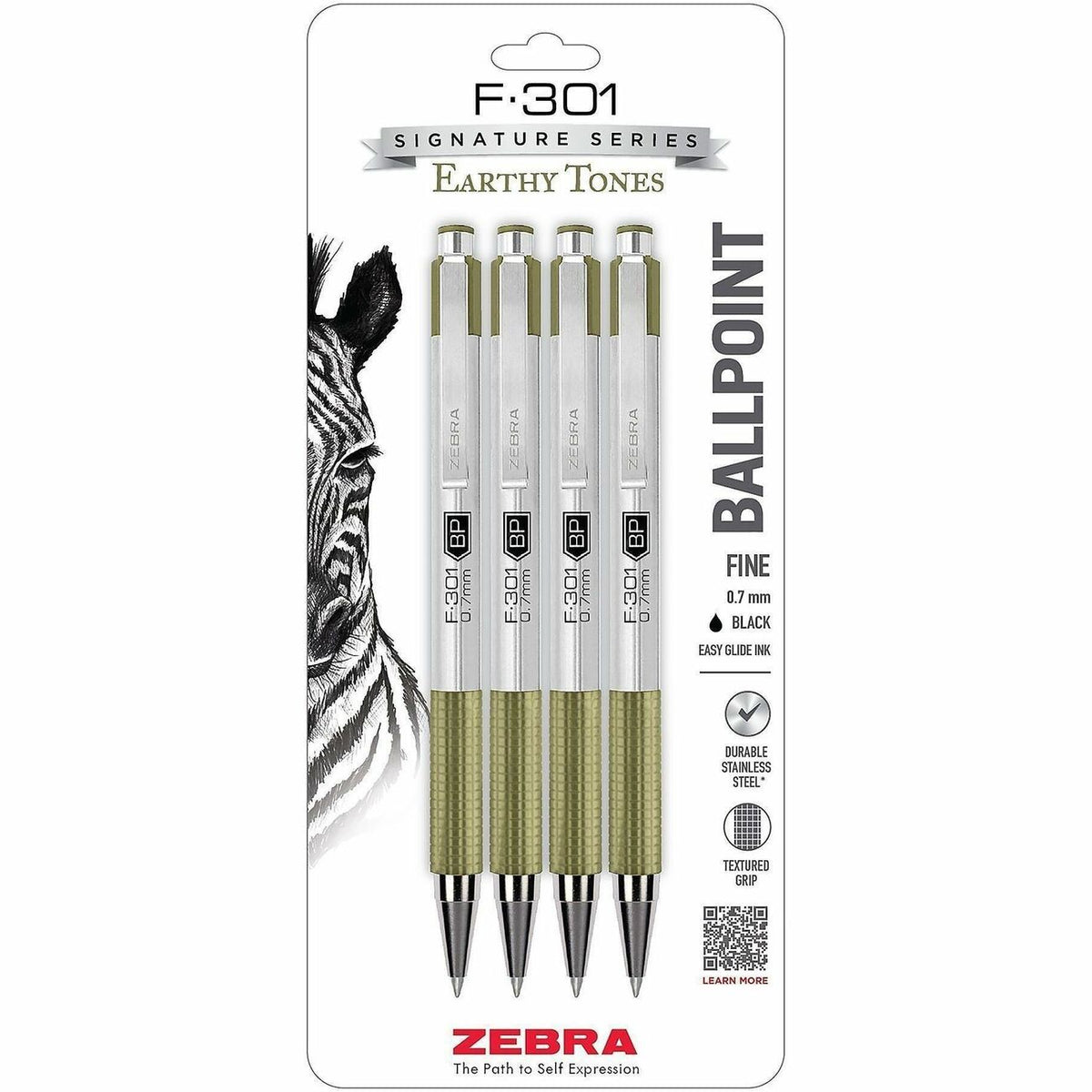 Zebra Pen F-301 EarthyTones Retractable Ballpoint Pens
