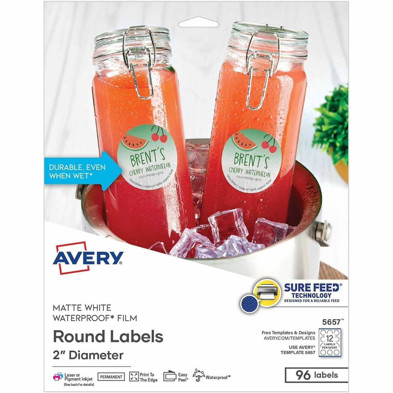 Avery Labels Round Wtrproof 2In