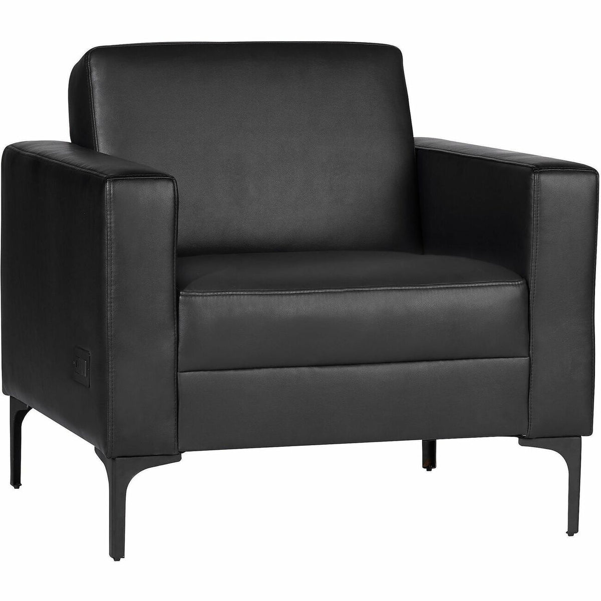Lorell Clarke Series Club Chair with Antimicrobial Upholstery and Power