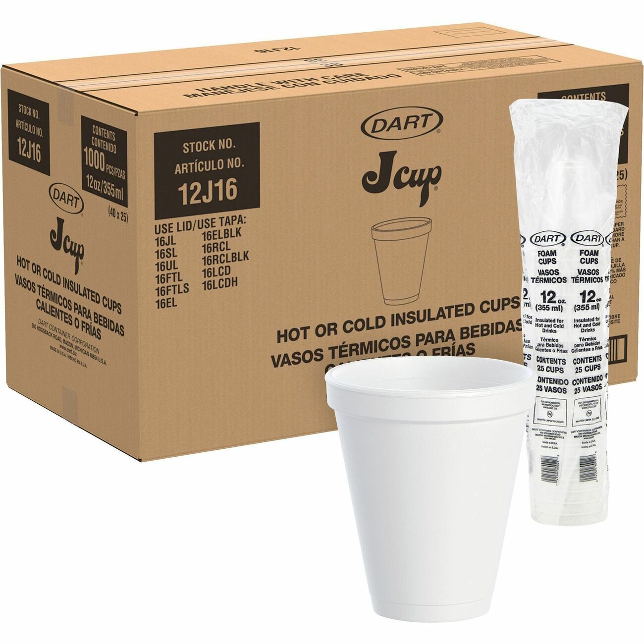 Cup Foam 12 Oz Wht