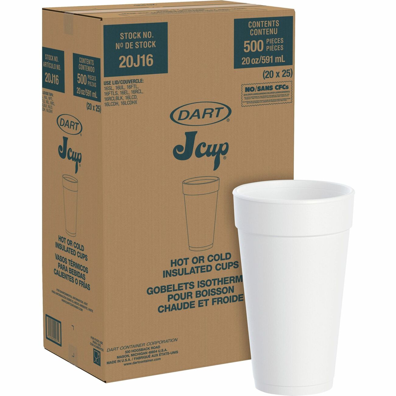 Cup 20 Oz Foam H/C 500/Ct
