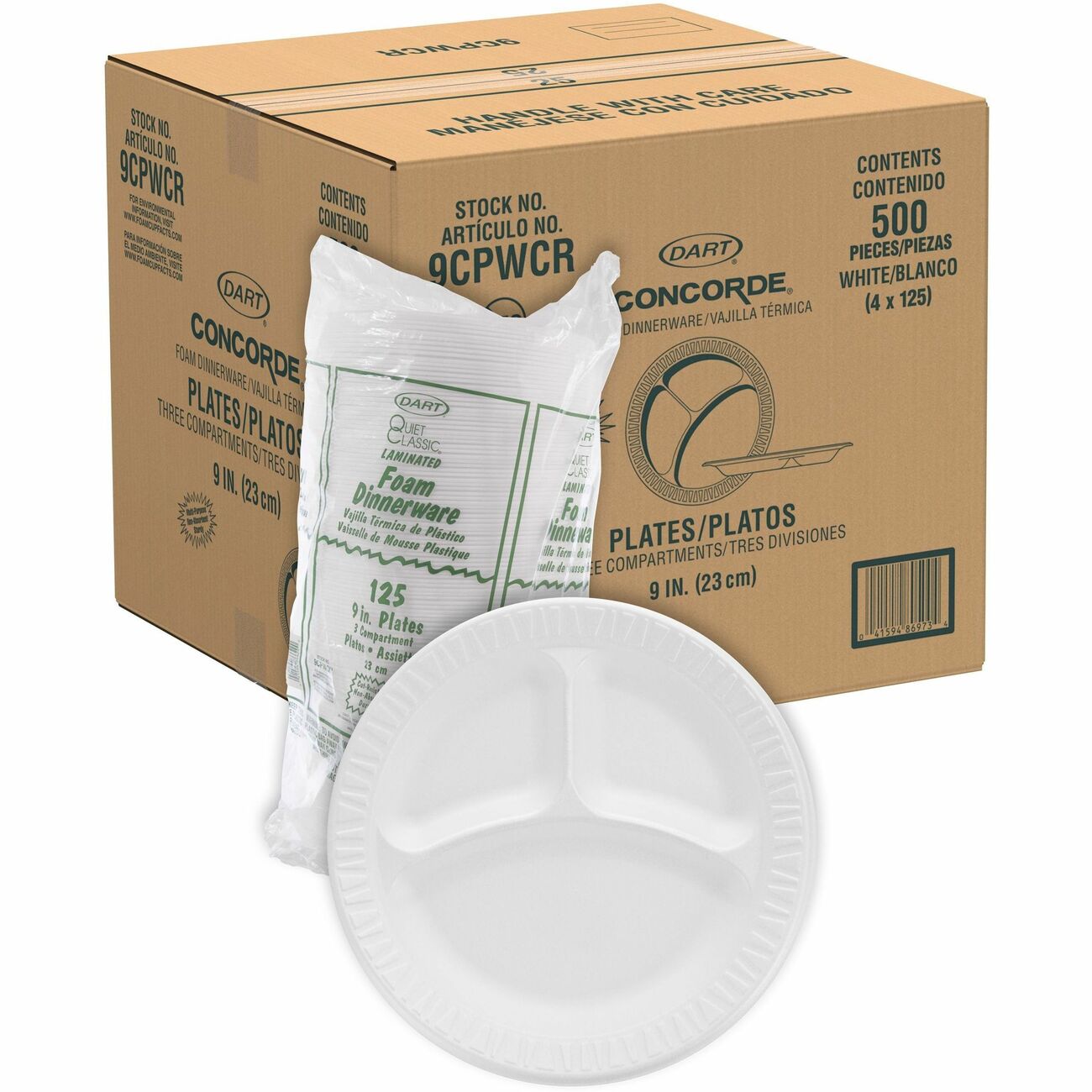 Plate Foam 3Comp Whi 9'