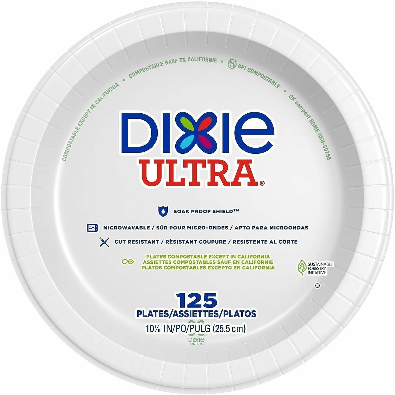 Dixie Plates White