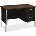 HON Desk Single Ped Mocha