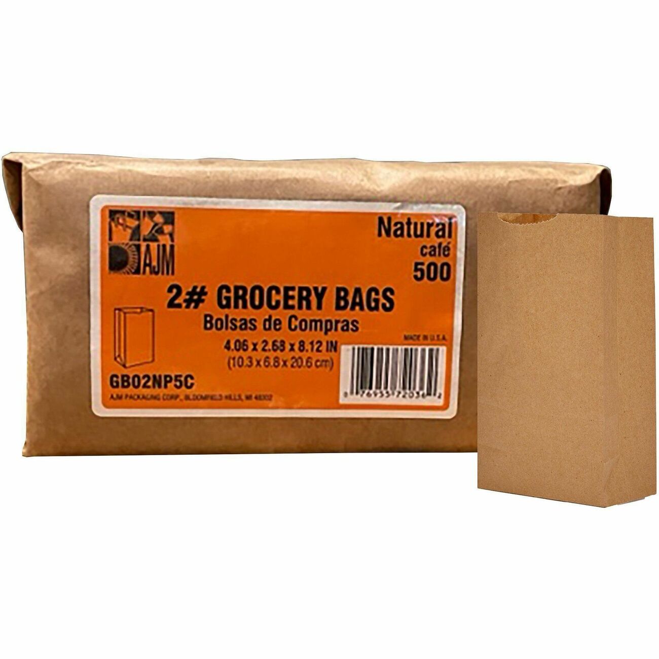 Bag Paper Brown 2# 500Ct