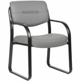 Boss Leather Sled-Base Side Chair