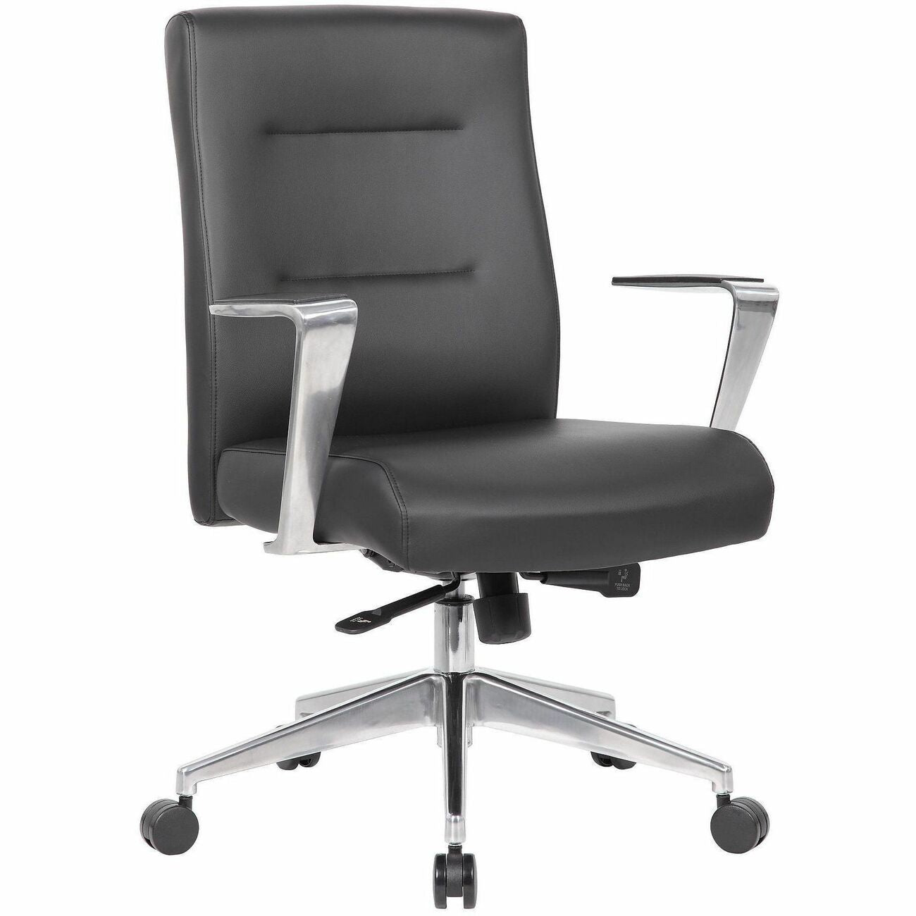 Chair Conf Antibac Blk/Slvr