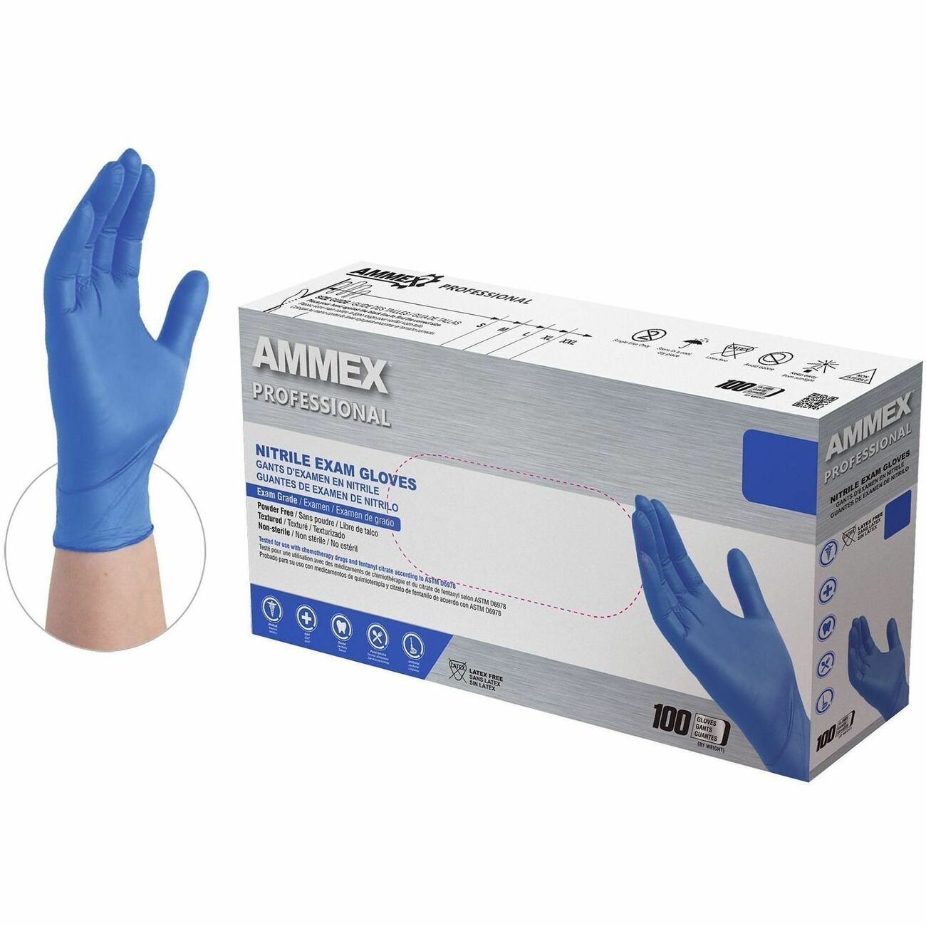 Gloves Nitrile Pf Exam L