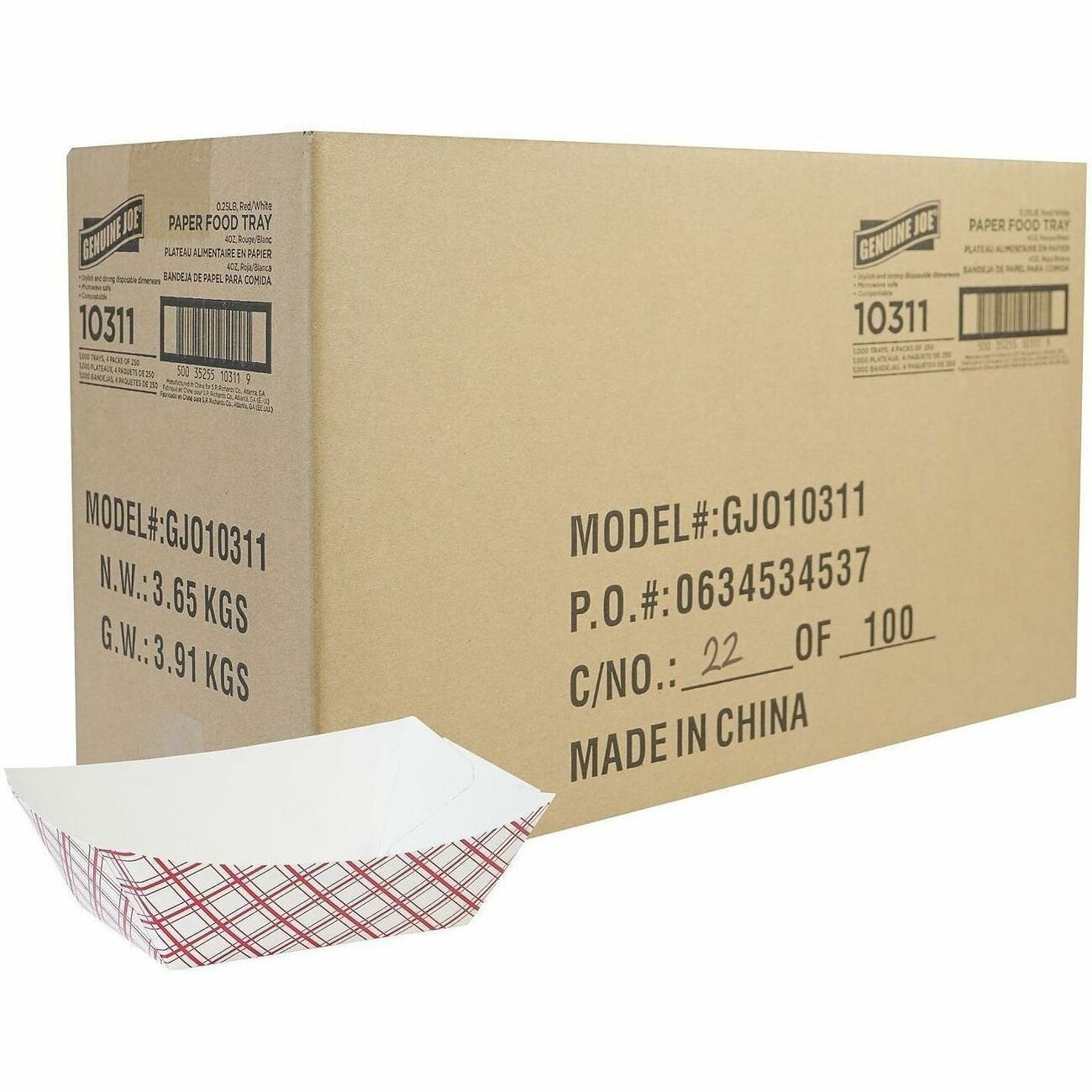 Genuine Joe Tray Food Paper 0.25Lb 1000