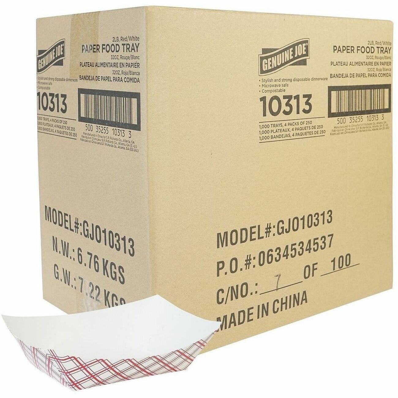 Genuine Joe Tray Food Paper 2Lb 1000