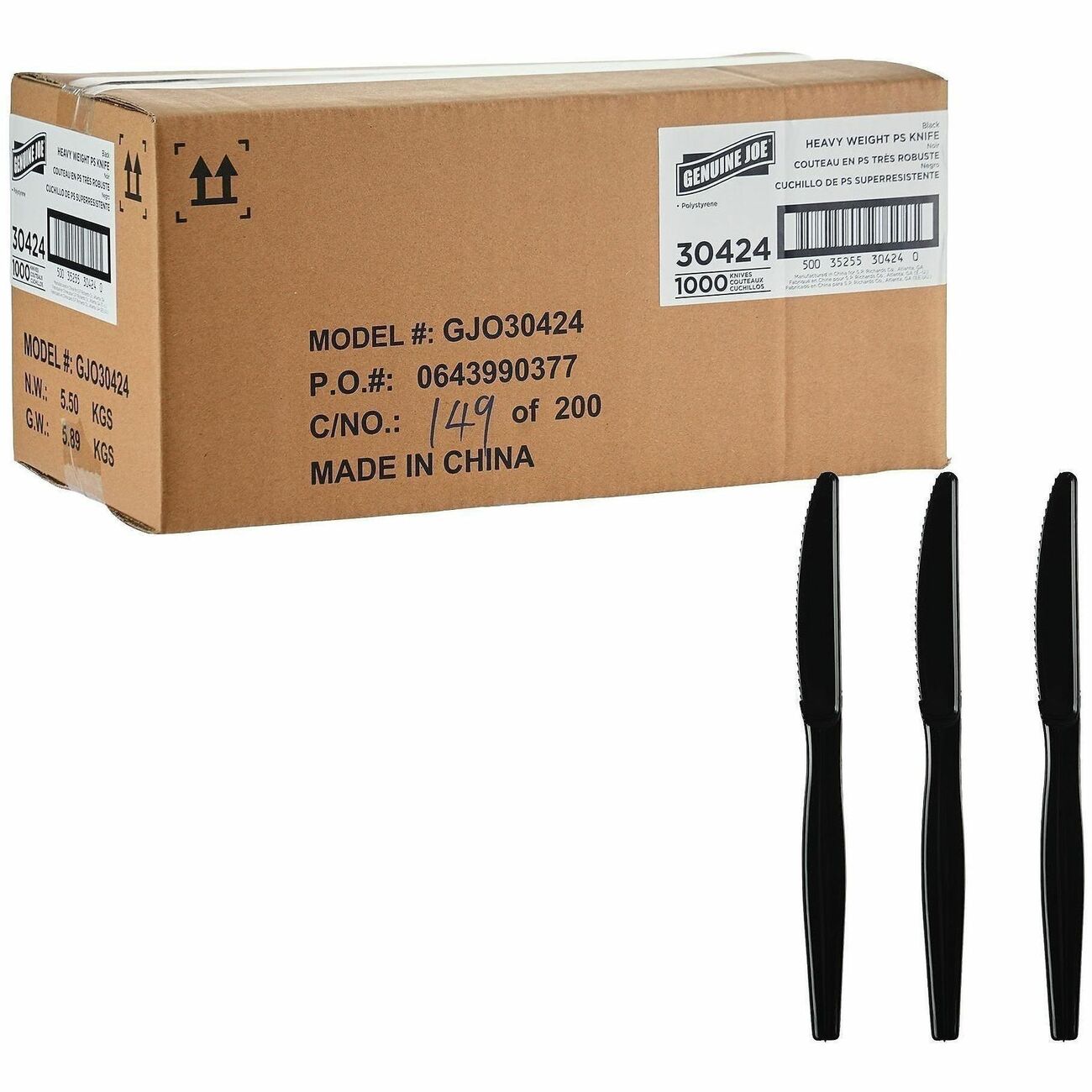 Genuine Joe Knife Hw Ps Bk