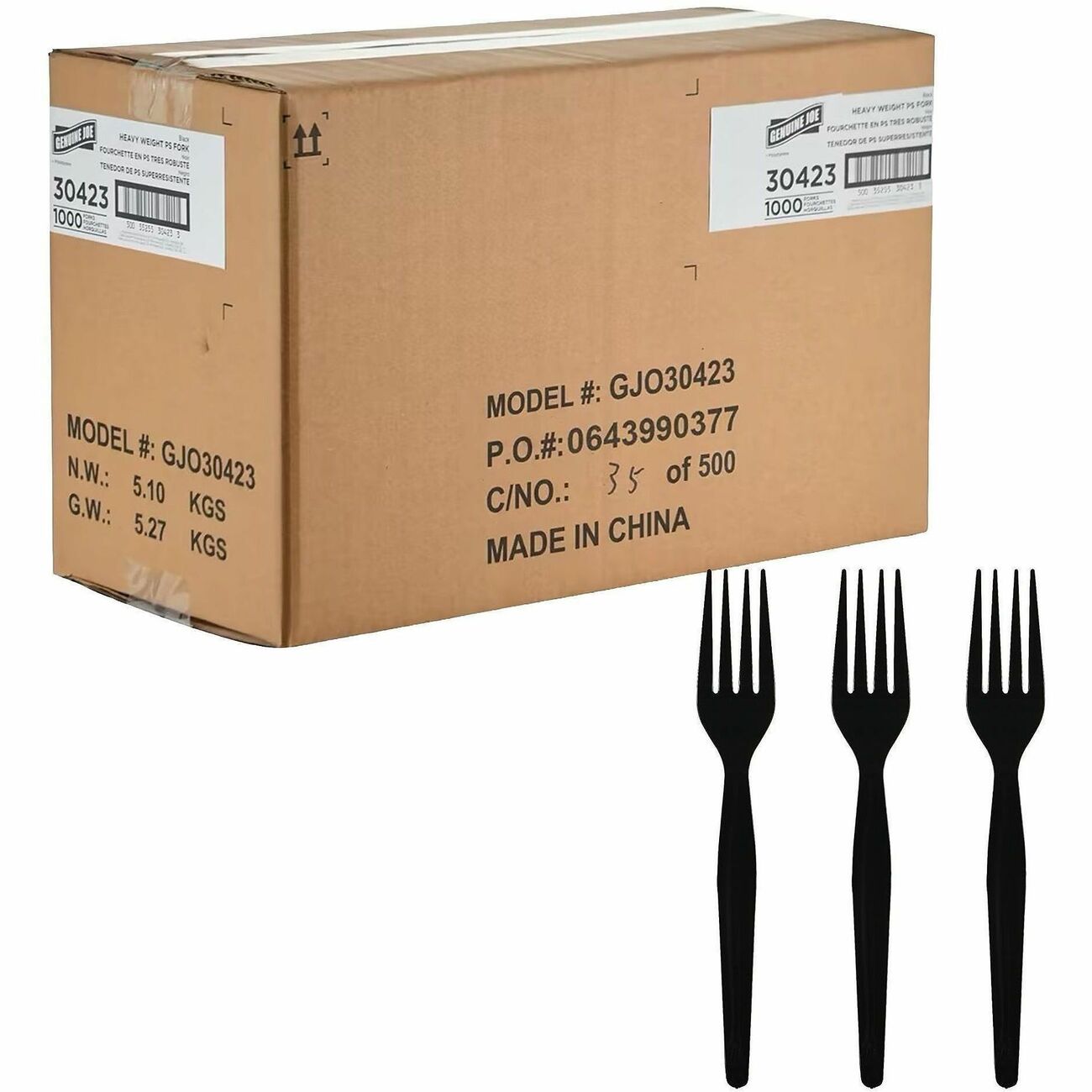 Genuine Joe Fork Hw Ps Bk