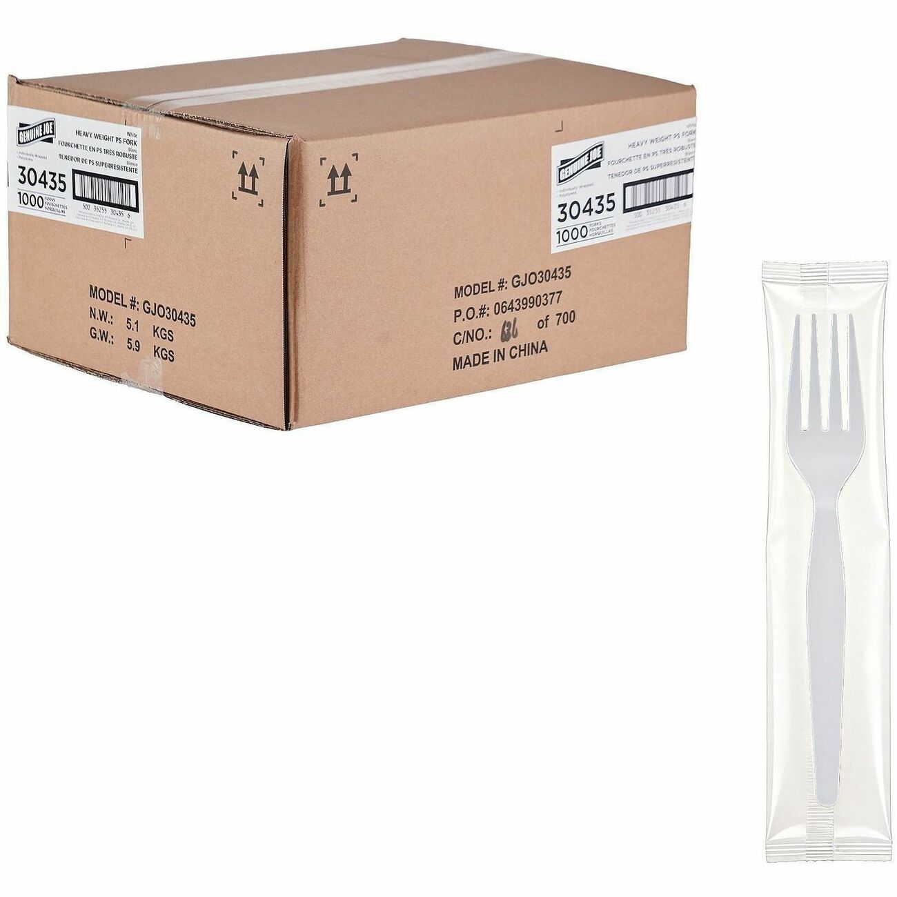 Genuine Joe Fork Hw Ps Wh Iw