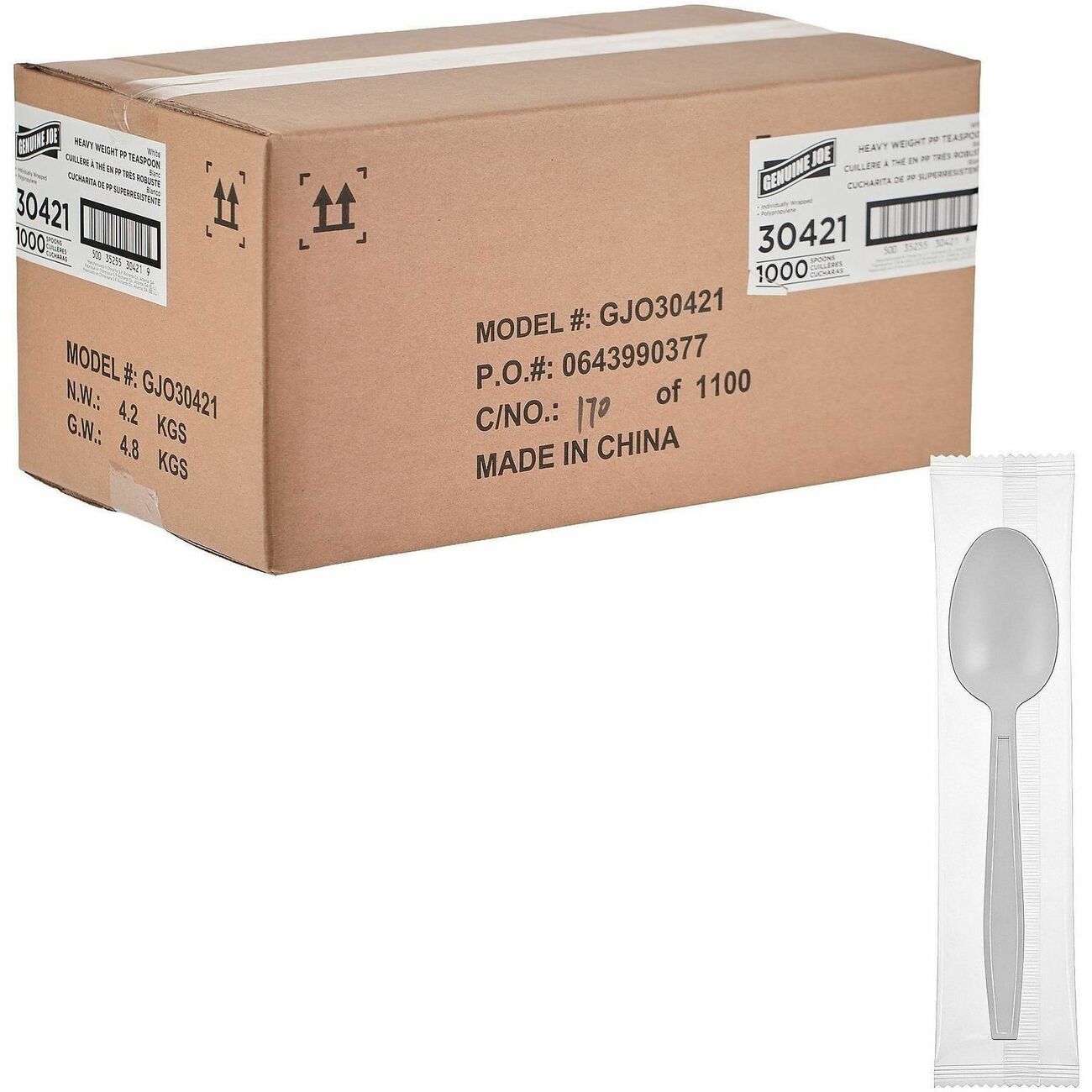 Genuine Joe Spoon Hw Pp Wh Iw