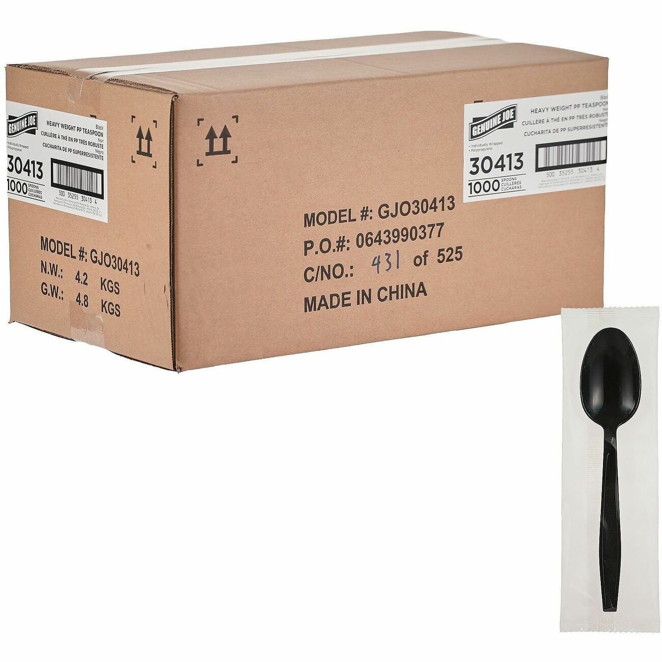 Genuine Joe Spoon Hw Pp Bk Iw