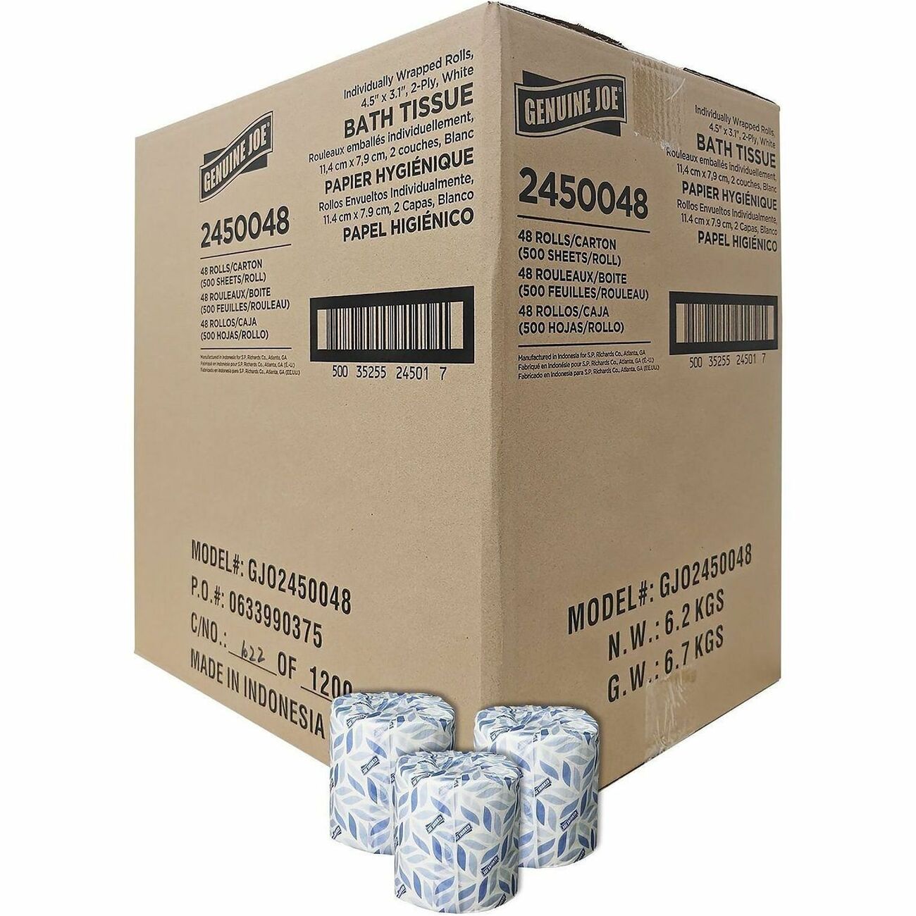 Genuine Joe Tissue Bath 2Ply 500Sh Wh