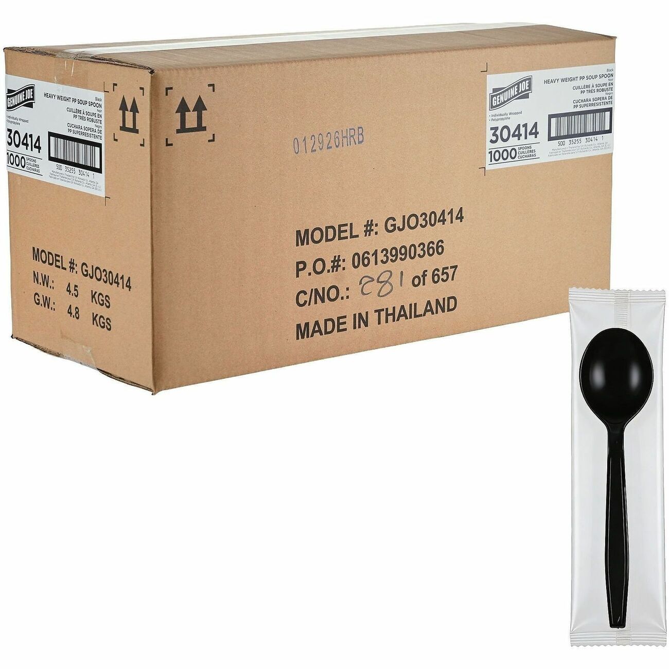 Genuine Joe Spoon Soup Hw Pp Bk Iw