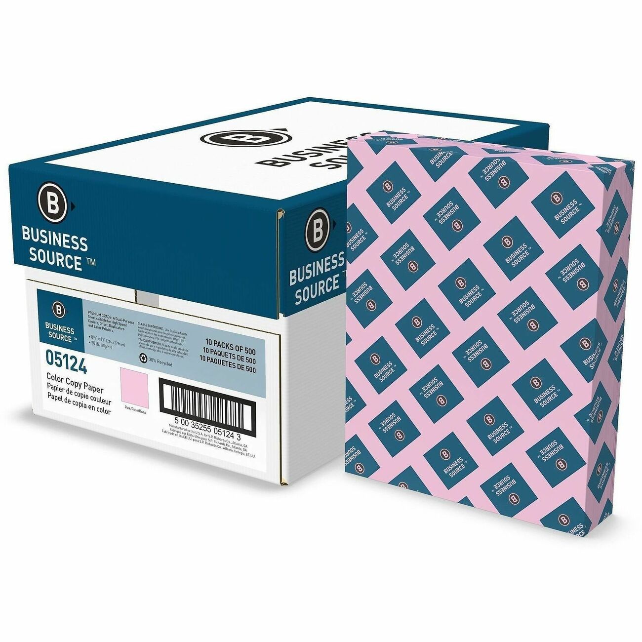 Business Source Paper 8.5X11 20Lb Pink