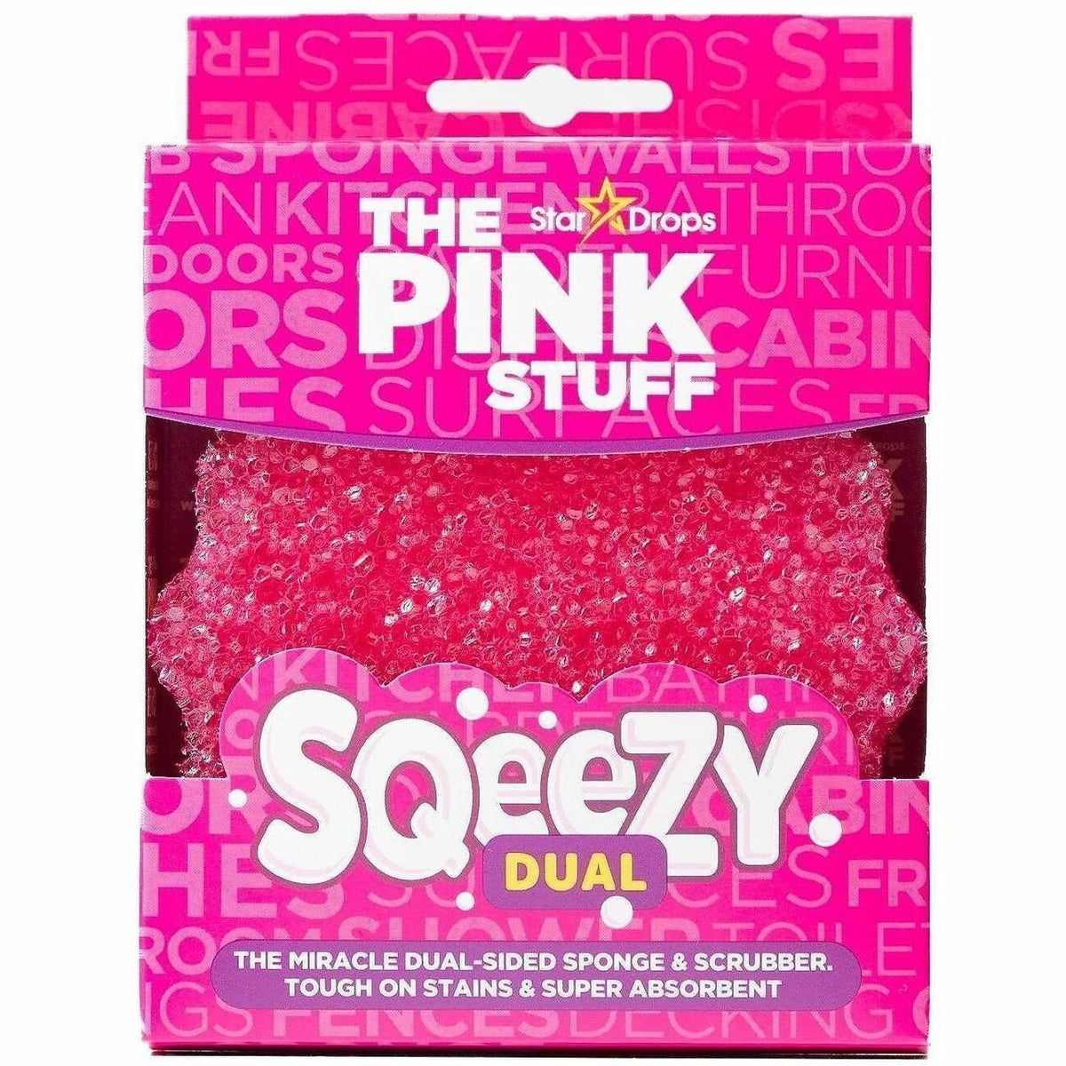 The Pink Stuff Sqeezy Dual Sided Sponge & Scrubber