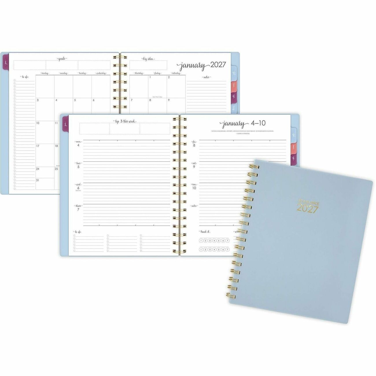 AT-A-GLANCE Planner Harmony Weekly-Monthly Medium Blue