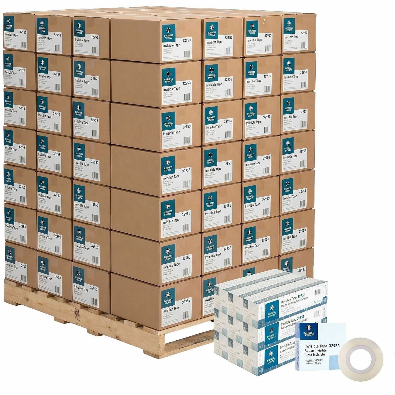 Business Source Tape Roll Inv 3/4X1000 12Pk