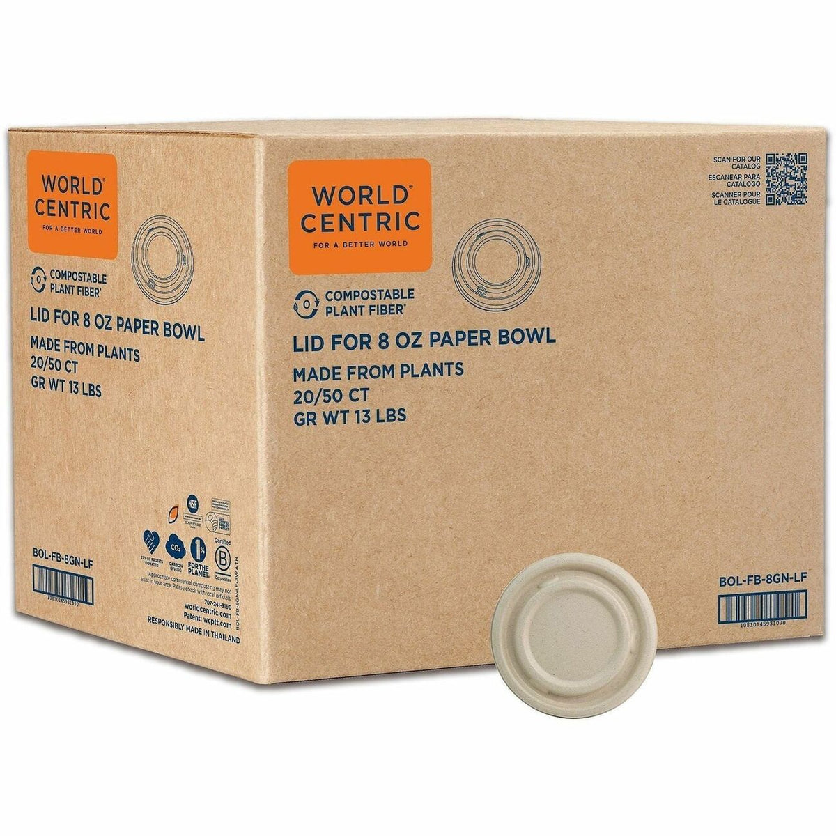 World Centric Compostable Fiber Lids