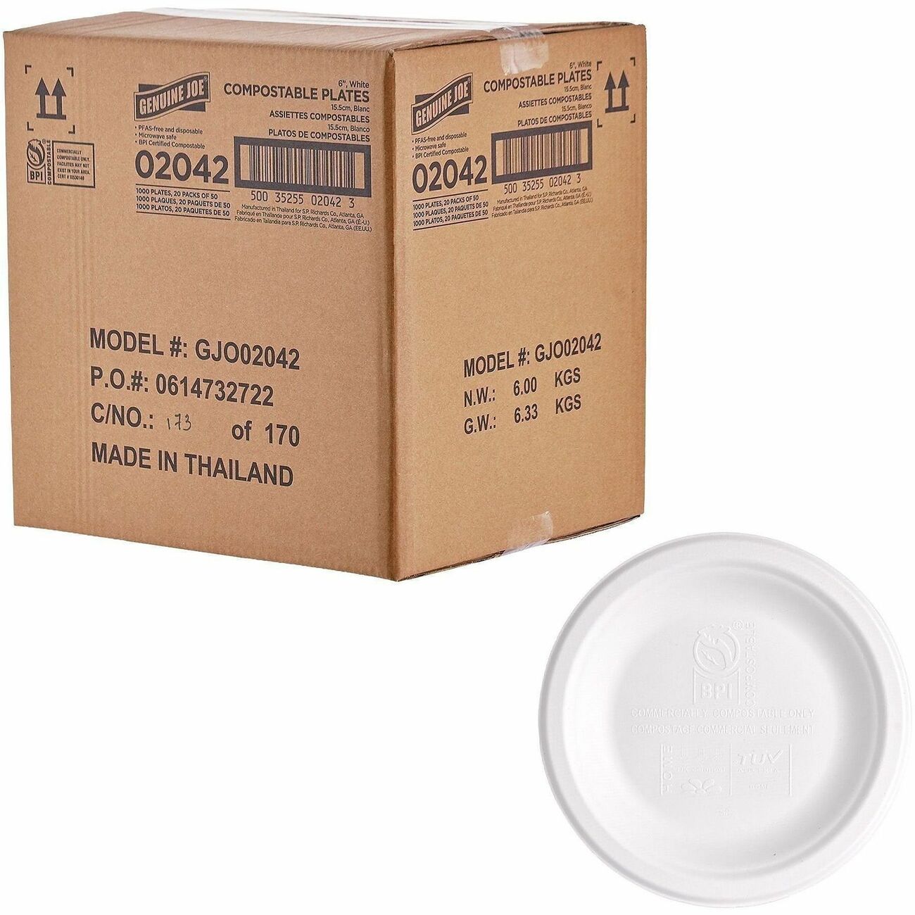 Genuine Joe Plate Compost 6In