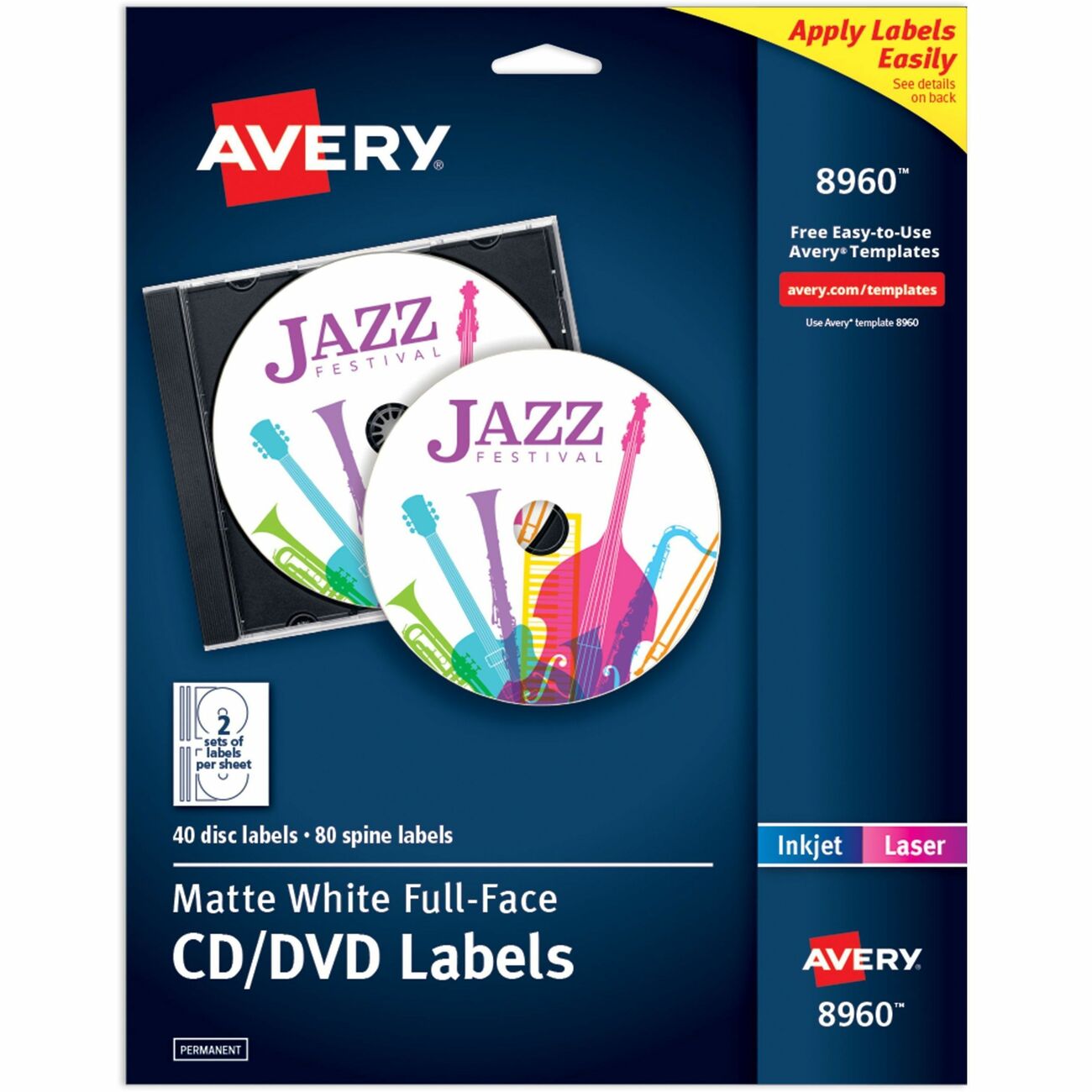 Avery Label Cd Inkjt Matte We 40